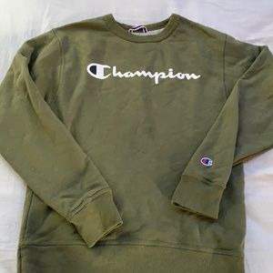 forest green champion crewenck